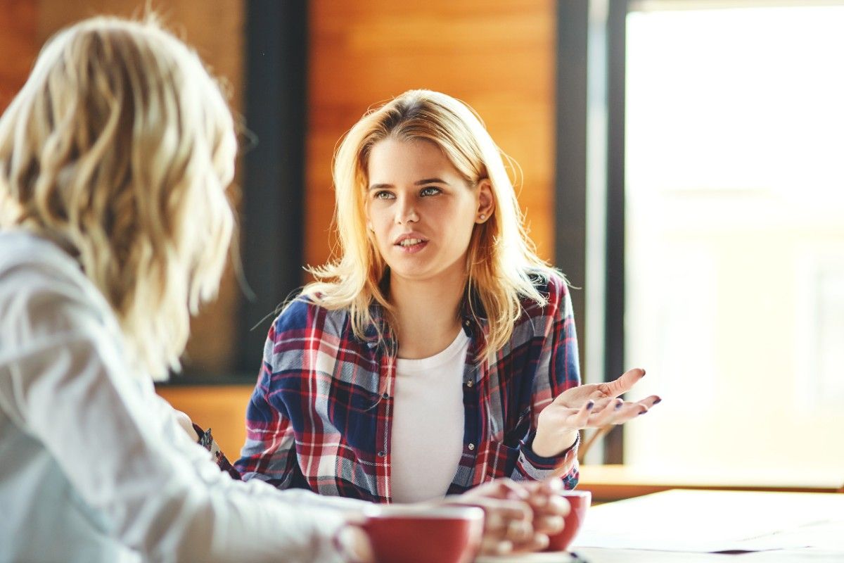 A woman finds someone  who will listen